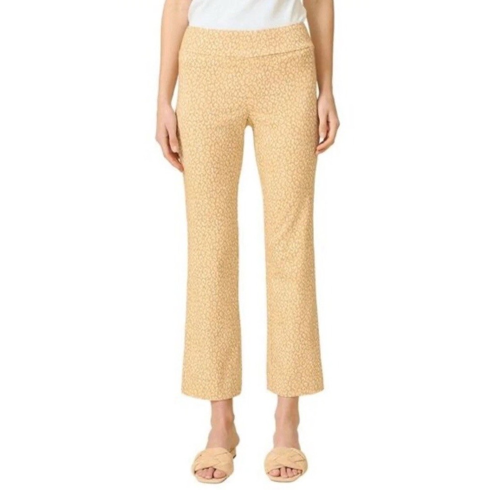 NWT J. McLaughlin Ivy Pants Women's Size 10 Tan Leopard Print Kick Flare Stretch